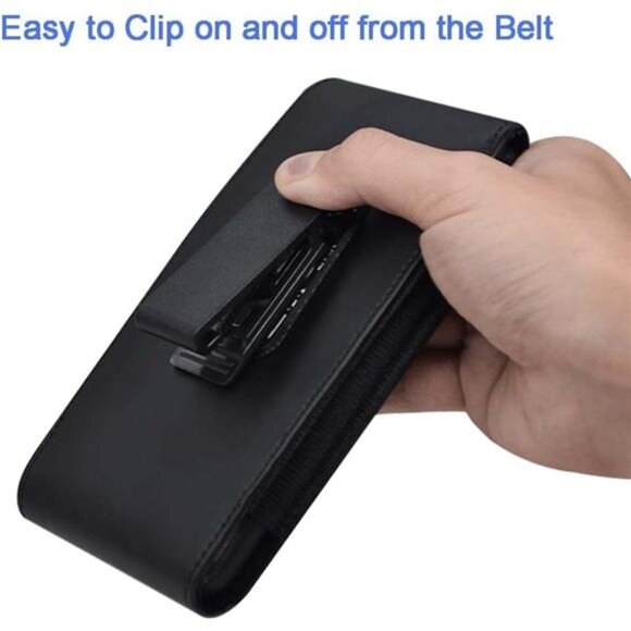 PU Leather Swivel Clip Case Cell Phone Holster Rotating Belt Clip Pouch Holder - Picture 4 of 8